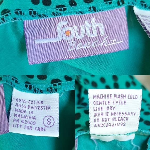 Vintage 90s South Beach Teal Black Polka Dot Cutout Back Button Front Mini Dress - Picture 14 of 15